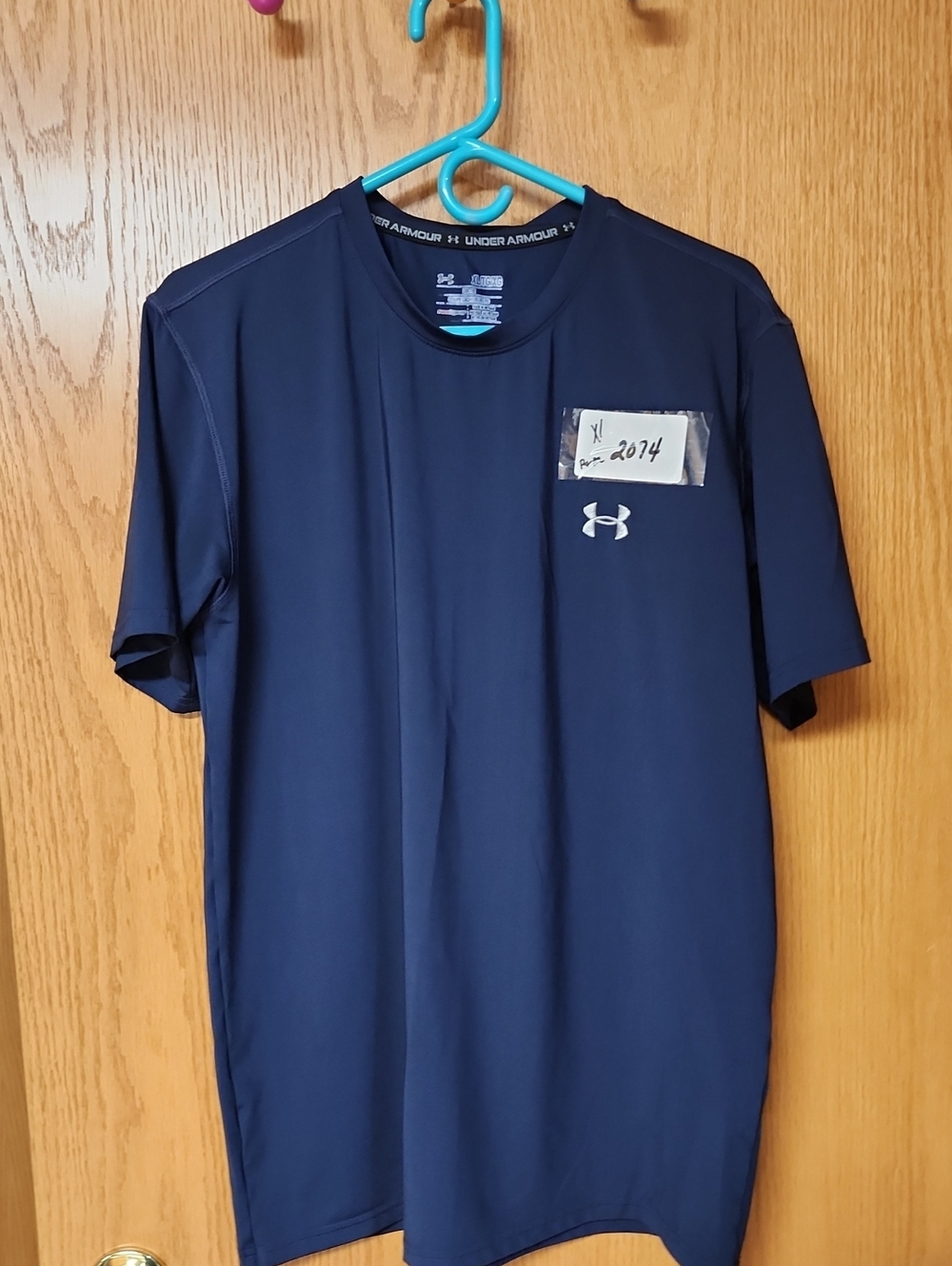 Under Armour Men’s Navy Blue Short-Sleeve Athletic Tee XL number 2074